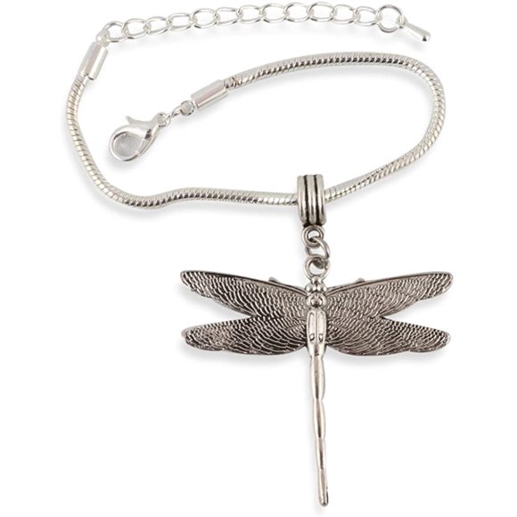 Emerald Park Jewelry Extra Large Dragonfly Snake Chain Charm Bracelet (alloy, womens, no-metal-stamp)