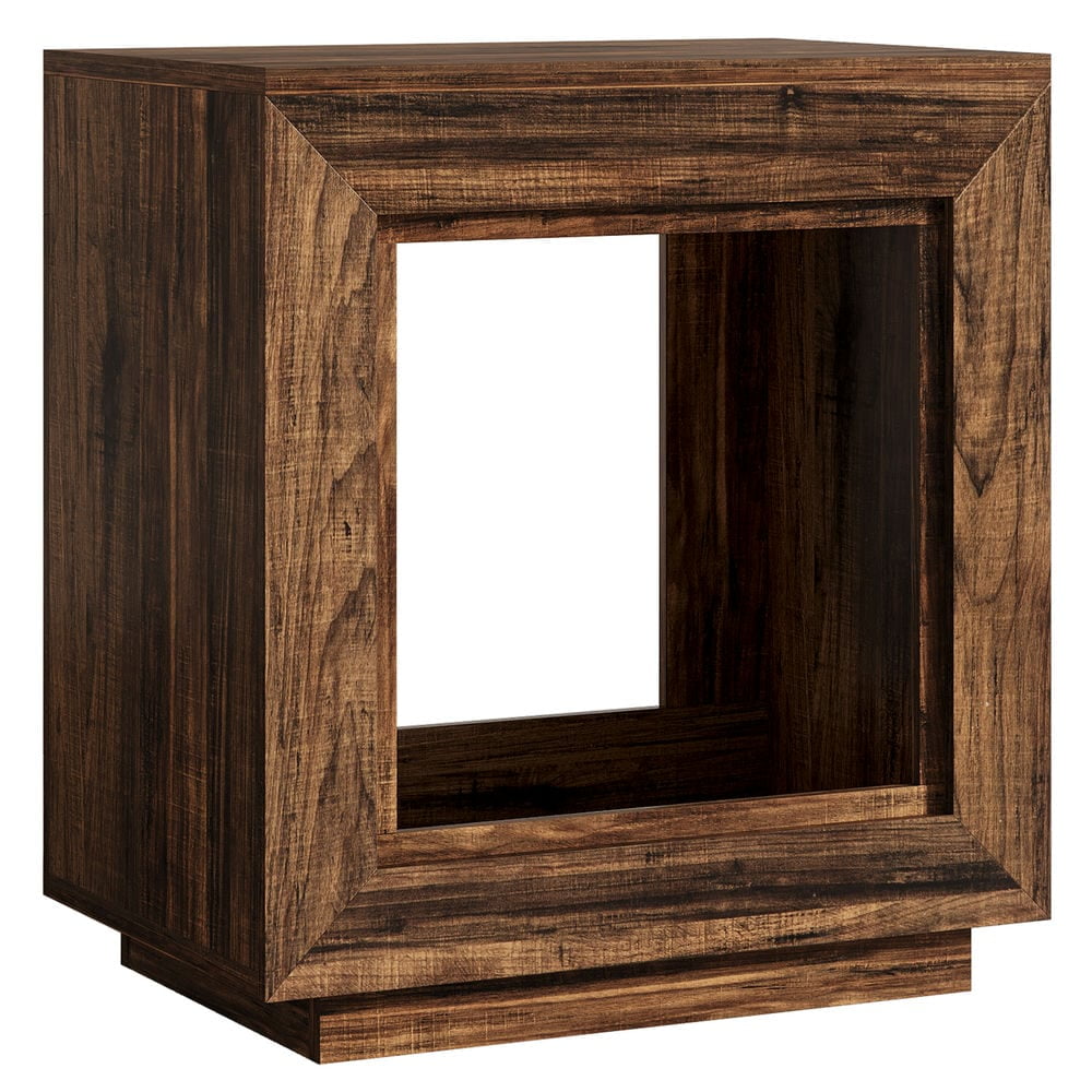Yardi Yarda Wood End Table, Square Side Table Nightstands with Storage, End Table for Indoor, Brown