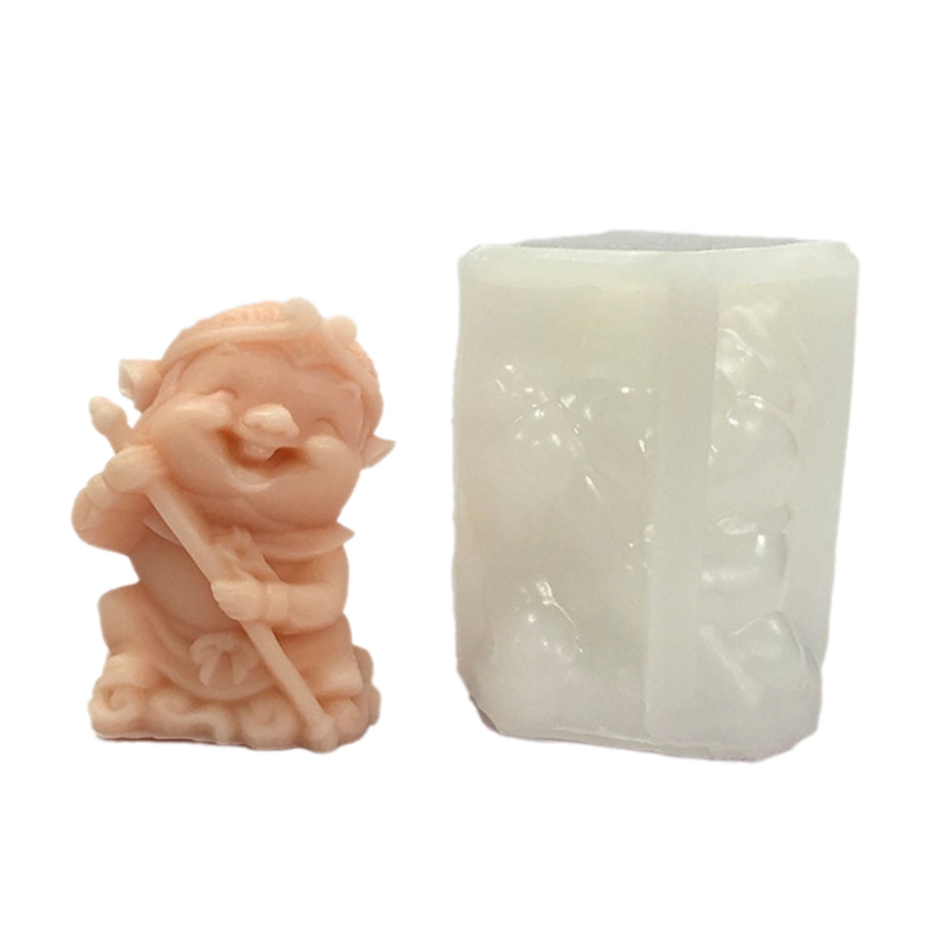 3D Sun WuKong Scented Candle Molds Handmade Silicone Mould Plasters Casting Molds Animal Ornament Molds Craft Supplies