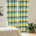 thumbnail image 2 of Ambesonne Abstract Window Curtains, Blots with a Colorful Back, Each 28" W x 63" L, Blue Yellow Night Blue, 2 of 4