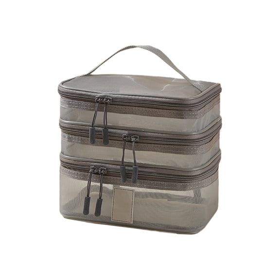 Mesh Zipper Bag with Handle, Mesh Pouch, Travel Toiletry Bag, Cosmetic Organizer Case, Portable Small Shower Caddy for Makeup, Skincare, Beauty Product, Office, Arts and Crafts