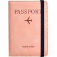 thumbnail image 1 of Clip de pasaporte, funda de pasaporte con ranura de tarjeta de crédito y combinación de ranura de tarjeta de embarque, billetera de pasaporte, libros necesarios para viajar, rosa, 1 of 4