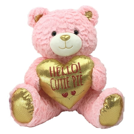 WAY TO CELEBRATE! 13.5" Valentine's Day Pink Bear Plush Toy