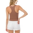 thumbnail image 5 of MixMatchy Women's Solid Sleeveless Rib Knit Scoop Neck Button Up Stretch Crop Tank Top, 5 of 5