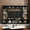 thumbnail image 4 of KULAGAGA Modern Black TV Media Entertainment Center with Doors for Living Room, 4 of 7