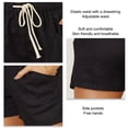 thumbnail image 5 of Women Loose Casual Shorts Elastic High Waist Drawstring Side Pockets Women Summer Casual Shorts Black XL, 5 of 6