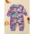 thumbnail image 3 of Suealasg Halloween Baby Girl Boy Pajamas Rompers Long Sleeve Pumpkin Print One-Piece Pajamas Infant Footie Pjs Newborn Zip Up Full Length Jumpsuits Sleepwear, 3 of 8