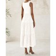 thumbnail image 4 of Vestido BTFBM para mujer con ojales de verano, midi, blanco, talla S, 4 of 9