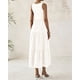 thumbnail image 4 of Vestido BTFBM para mujer con ojales de verano, midi, blanco, talla S, 4 of 9