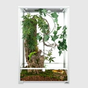 REPTI ZOO Reptile Tempered Glass Terrarium, Tall Medium 24Lx18Dx36H; Easy Assembly