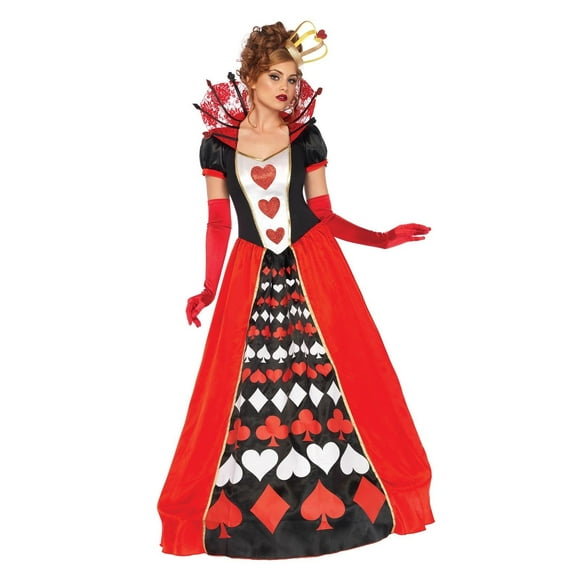 Leg Avenue Deluxe Queen Of Hearts Women's Costume Ball Gown Dress Alice S-M-L-XL