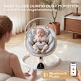 thumbnail image 3 of Baby Swing for Infants to Toddler Portable Babies Swing Timing Function 5 Swing Speeds Bluetooth Touch Screen Music Speaker with 10 Preset Lullabies 5-Point Carabiner White, 3 of 9