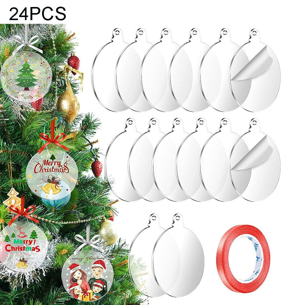 20pcs Acrylic Ornament Blanks Bulk 3 Inch Round Clear Flat Round Plastic  Ornament for Crafts Vinyl Project Acrylic Disc Blanks for DIY 2023  Christmas