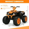 thumbnail image 2 of Gymax 12V Electric Kids Ride On Car ATV 4-Wheeler Quad w/ Music LED Light Orange, 2 of 9