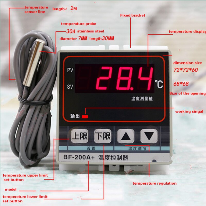 Digital Thermostat Temperature Controller Regulator Heating Cooling
