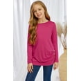 thumbnail image 3 of POGLIP Women's Rose Little Girls Long Sleeve Buttoned Side Top, 3 of 6