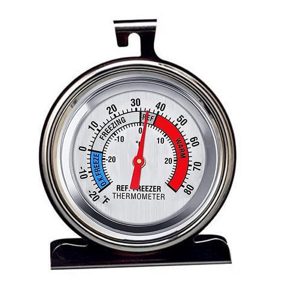 1 Pack Refrigerator Thermometer -30~30C/-20~80F, Classic Fridge Thermometer Large Dial with Red Indicator Thermometer for Freezer Refrigerator Cooler