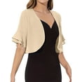 thumbnail image 4 of DYMADE Womens Summer Chiffon Butterfly Short Sleeve Cascading Ruffle Cropped Cardigan, 4 of 5