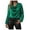 Green, variant on Women's Satin Silky Cowl Neck Drape Ruched Front Long Sleeve Blouse Shirt Top (, XL)