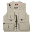 thumbnail image 2 of Fishing Photography Vest Summer Multi Pockets Mesh Jackets Quick Dry Khaki-XL, 2 of 7