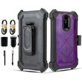thumbnail image 1 of Value Pack for 5.5" LG LV5 LG K10 2017 LG K20 Plus LG K20 V Belt Clip Kickstand Screen Protector Raised Bevel Design Enhance Camera and Screen Protection Shockproof Bumper Combo Phone Case + [Purple], 1 of 4