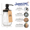 thumbnail image 2 of Jarmazing Products Mason Jar Soap Dispenser - Black - With 16 Ounce Ball Mason Jar - Made from Rust Proof Stainless Steel - Two Pack, 2 of 5