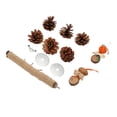 thumbnail image 4 of Parrot Pine Cones Stand Toy Rattan Balls Hemp Rope Weaving Wood Parrot Perch for Small Birds Budgies Cockatiels L, 4 of 5