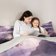 thumbnail image 5 of Homewish Dreamy Cherry Blossom 7 Pieces Full Size Bedding Sets,Japanese Landscape Full Size Bed in a Bag,Purple,Light Gray Reversible, 5 of 8