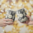 thumbnail image 2 of 12oz Stemless Wine Tumblers Pioneer Flower Floral Print Pattern Vacuum Insulated Stainless Steel Travel Tumbler Cups Mug with Lid and Straw for Champaign,Cocktail,Beer with Cleaning Brush, 2 of 5