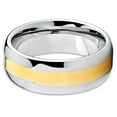 thumbnail image 3 of Silly Kings 8mm Yellow Gold Tungsten Carbide Wedding Band Shiny Polish Handmade Ring Comfort Fit Mens, 3 of 3