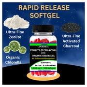 Nikoni Liposomal Clinoptilolite Zeolite, Charcoal and Organic Chlorella Supports Detox 240 Vegan Softgels