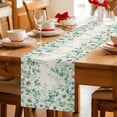 thumbnail image 5 of Green Eucalyptus Leaves Table Runner 70 Inches Long Farmhouse Dress Scarves, Spring Daily Flowers Botanical Linen Dining Tablerunner for Coffee Table/Kitchen Island/Party Décor, 13" x 70", 5 of 8