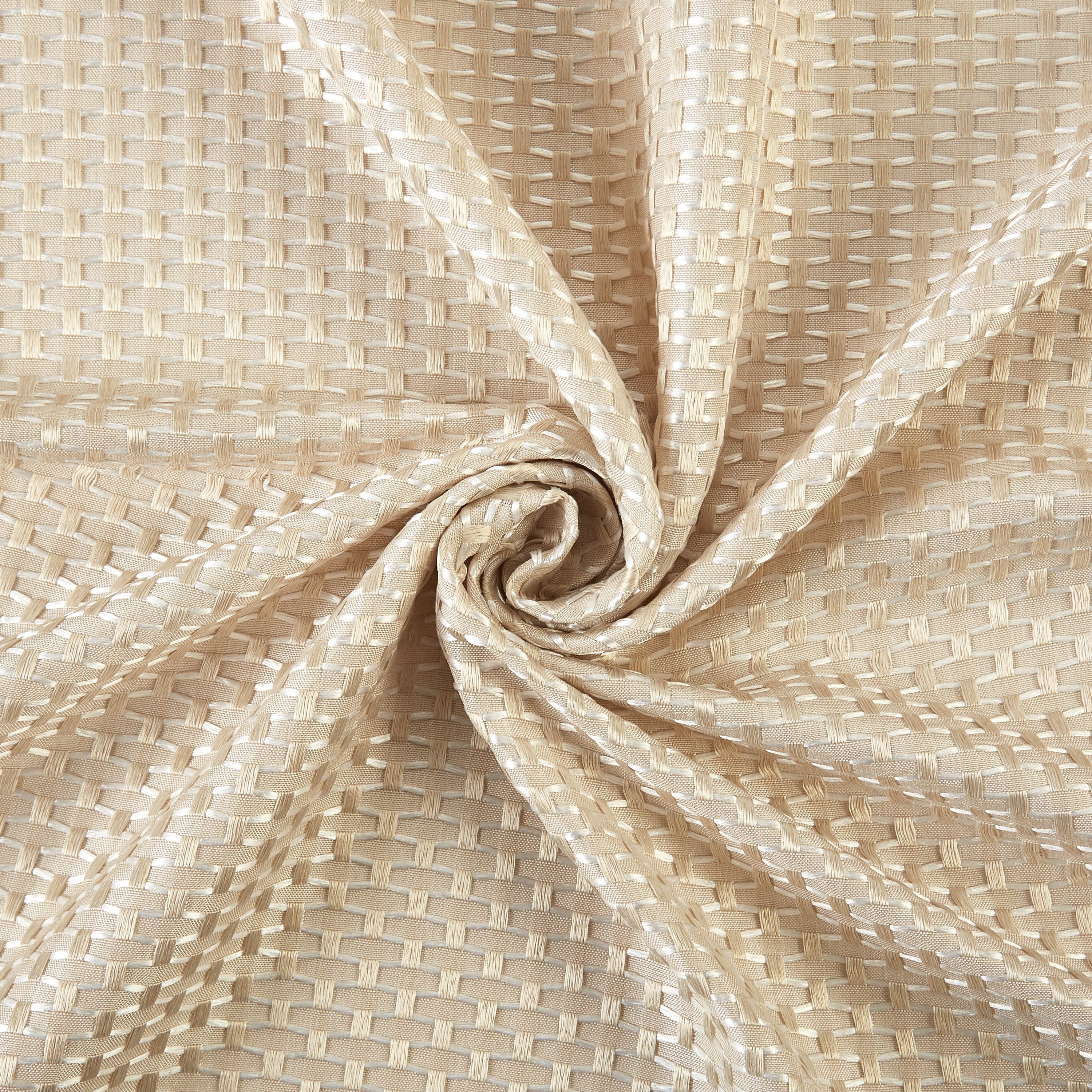 Better Homes & Gardens 4 Piece Beige Open Stitch & Solid Curtain & Sheer Panel Set, Beige, 74x84