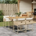 thumbnail image 1 of vidaXL 5 Piece Garden Dining Set with Cushions Beige Poly Rattan, 1 of 5