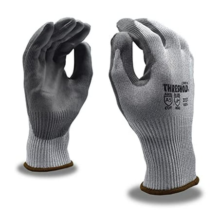 

10-Pack of Cordova 3731XXL Threshold 13-Gauge Work Gloves Gray HPPE/Steel/Glass Fiber Shell Gray Polyurethane Palm Coating ANSI Cut Level A5 2X-Large