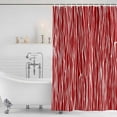 thumbnail image 2 of Red Striped Shower Curtain Set - Standard 72" x 72" Washable Bathtub Curtain with 12 Hooks, Classic Minimalist Waves Lines Pattern Waterproof Fabric Stall Shower Curtains for Bathroom/Bathtub Décor, 2 of 6