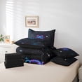 thumbnail image 4 of YST Cancer Comforter Set 7-Piece, Celestial Decor, Neon Blue Constellations, Horoscope, Queen Size, 4 of 4