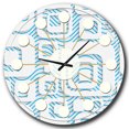 thumbnail image 1 of Designart '3D Motif Blanc et Bleu I Horloge Murale Moderne Mi-Siècle, 1 of 4