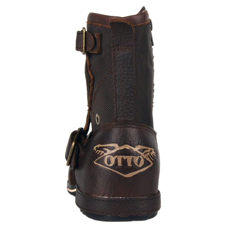 OTTO Men\'s Brown Leather Buckle Zip Ankle Boots US‎ 13 3_3a78e97f-565b-436e-9176-  main image 2
