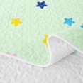 thumbnail image 5 of Manfei Minimalist Stars Print Twin Quilt Set,Sprinkle Print Twin Coverlet Set,Green,Colorful Stars Reversible,2-Piece,1 Bedspread and 1 Pillowcase, 5 of 7