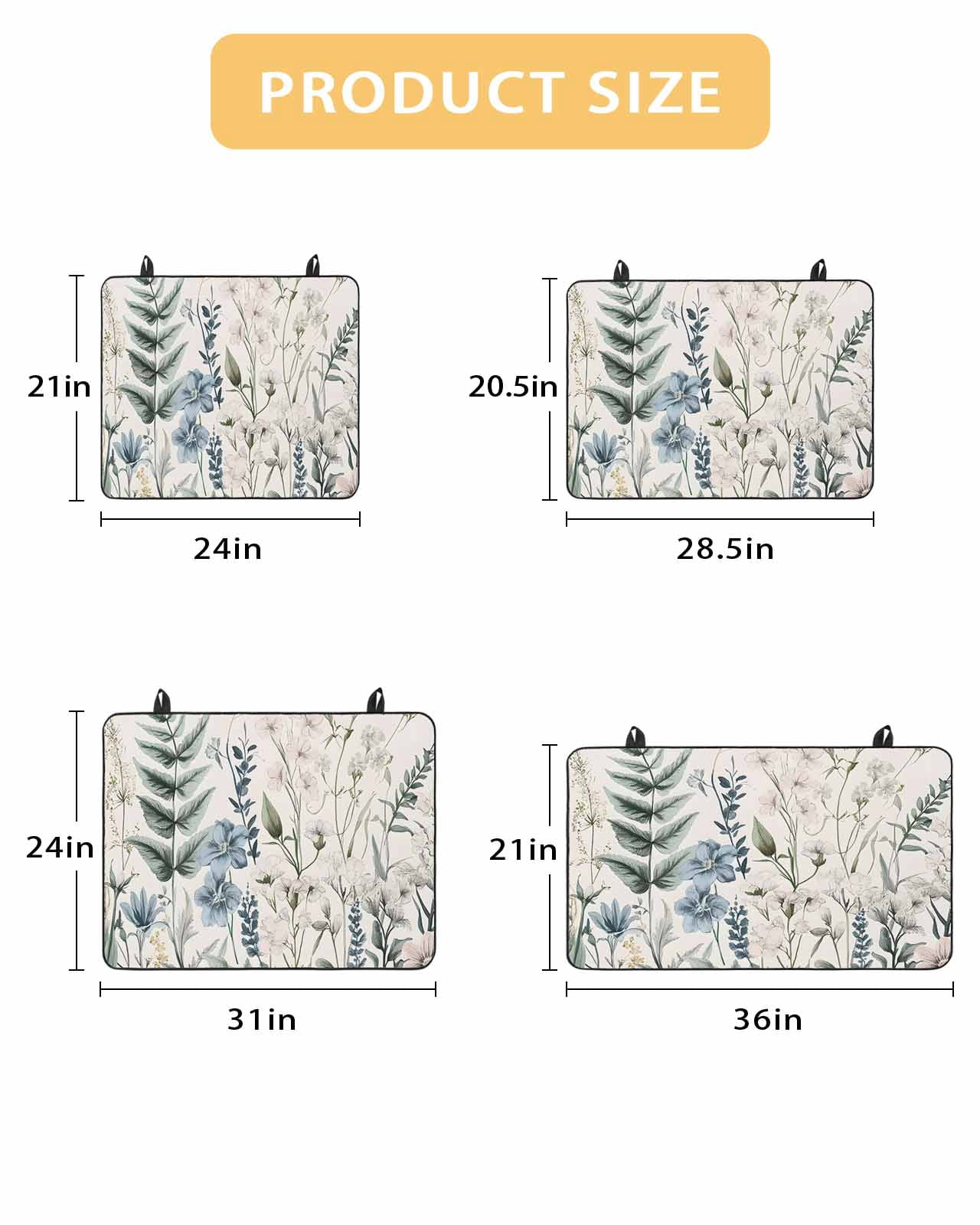 nqOlkjepod Large Induction Cooktop Protector Mat 24"x21", Botanical Floral Stove Top Covers for Electric Stove, Vintage Watercolor Flowers Decorative Stove Burner Cover Mats, Glass Top Stove Cover