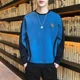 thumbnail image 3 of Sudaderas para hombre Camiseta Cuello redondo Ropa de hombre Top Slim Fit Sin capucha Jersey azul Cuello redondo Novedad y lujo Cálido Emo, 3 of 5