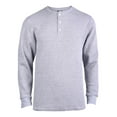 thumbnail image 5 of DailyWear Mens Cotton Casual Long Sleeve Henley T Shirt Waffle-Knit Ch/Grey, Small, 5 of 7