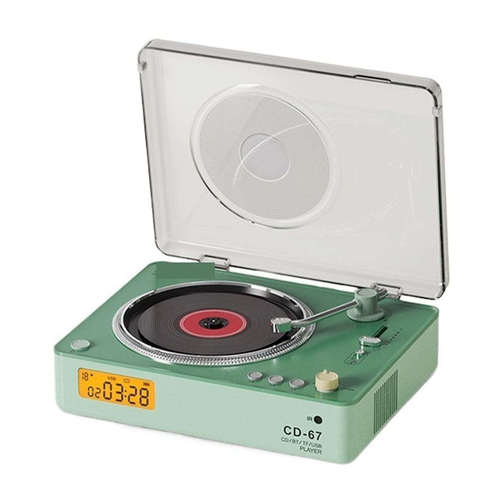 CD-67 Retro Bluetooth CD Player Vintage Style Music Disc Player with Stereo Speaker