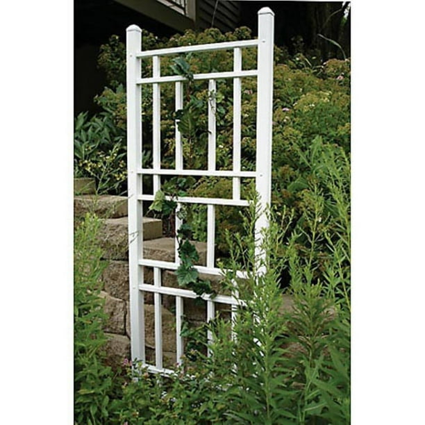 Duratrel Wellington 28 X 75 White Vinyl Wall Trellis Com White Vinyl Wall Trellis, White Vinyl Garden Fan Trellis