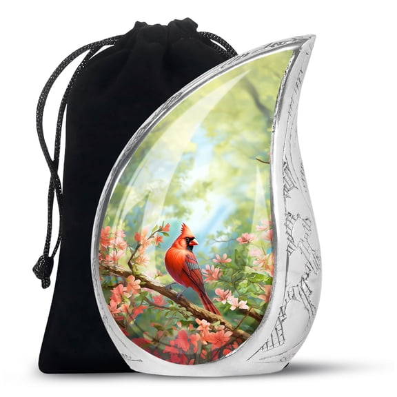 PARHUS Cardinal Bird Urn - Memorial Urns for Human Ashes - Urns for Human Ashes Adult Man - Cremation Urns for Human Ashes - Urn for Burial In Ground - Adult Cremation Urns (Size - 10inch)