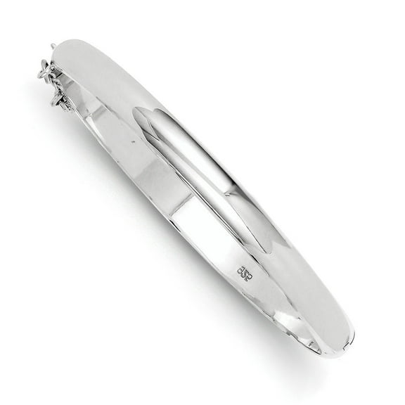 Sterling Silver 7mm Fancy Hinged Bangle Bracelet - 9.5 Grams