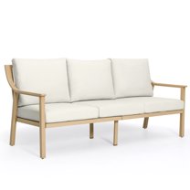 HAPPATIO Patio 3-Seater Couch, All Weather Aluminum Patio Outdoor Furniture, Deep Seat with 4.5" Thicken Removable Cushions for Deck, Lawn, Outside (Beige)