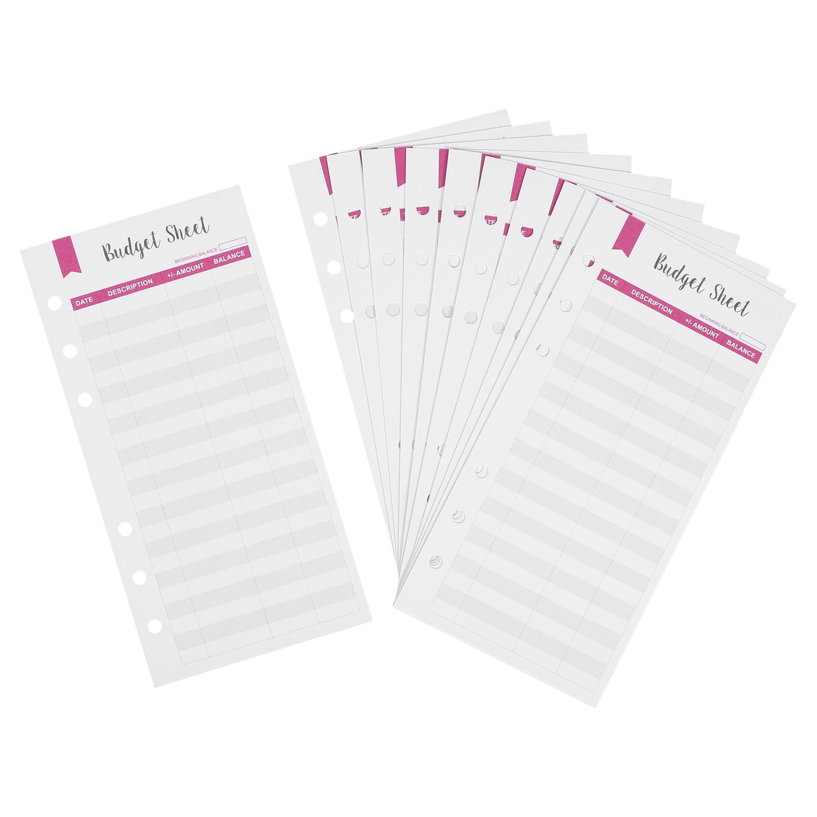 PTOOTP 12Pcs Practical Budget Planner Inserts Red Paper 6 Hole Punched for Portable Cash and Expense Management