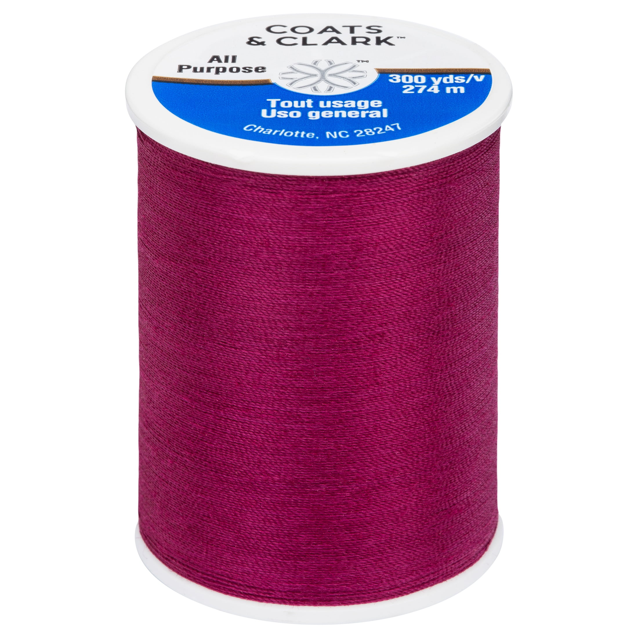(3 pack) Coats & Clark All Purpose Red Plum Polyester Thread, 300 Yards